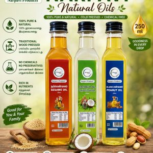 Gingelly oil, Groundnut Oil, Coconut oil
